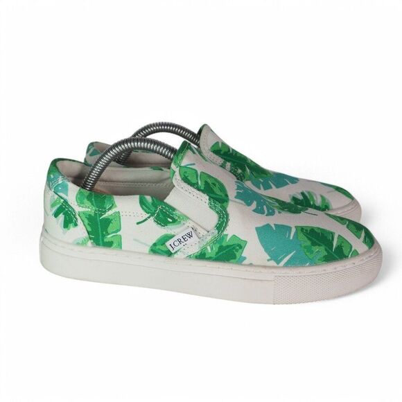 J. Crew Road Trip Tropical Leaves Print Slip-on Casual Sneakers AY567 Women's 5 - Picture 4 of 10